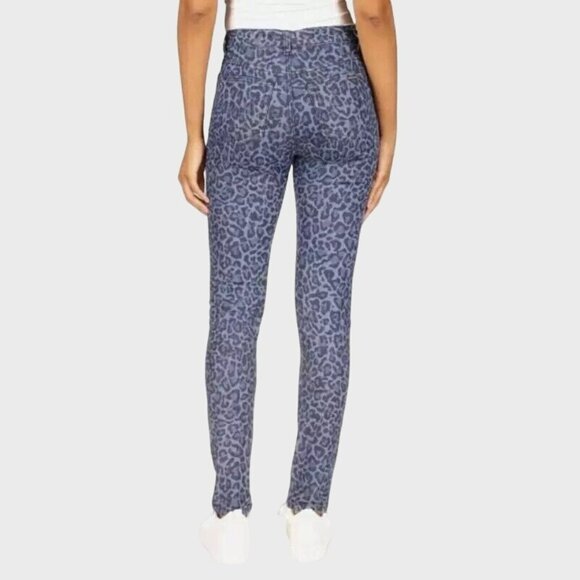 Michael Kors Selma High Rise Skinny Jeans Dusk Blue Wash Animal Print Size 2 NWT - Picture 2 of 12
